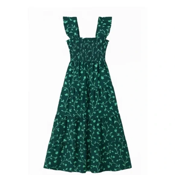 Hill House Home - Ellie Nap Dresses Sz S (Green pattern and Navy) - Picture 2 of 4